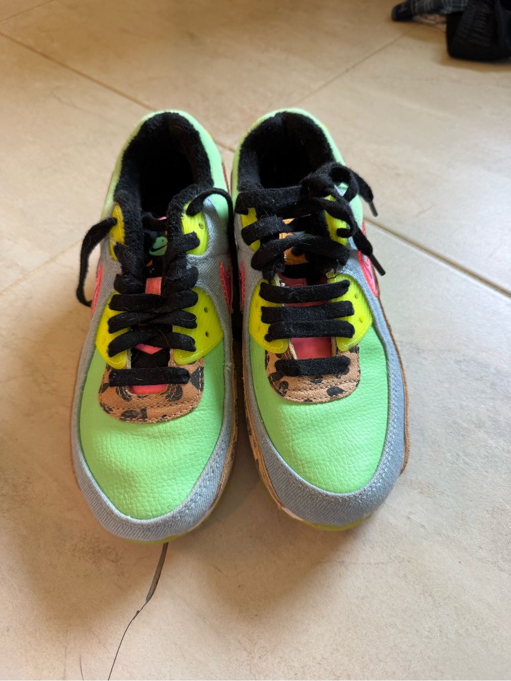 Nike Neon Green and Black Multi-Accent Sneakers